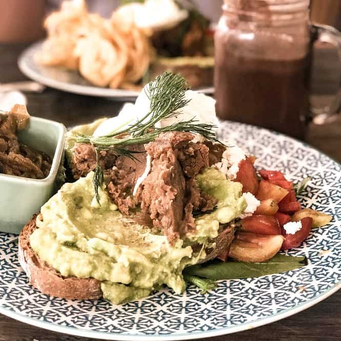 Avocado On Sourdough And Smashed Beans On Top From Cafe Organic In Canggu Bali